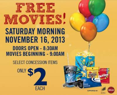 Free Movies at Cineplex on November 16