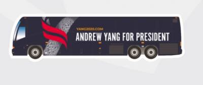 Just enter your information on their site and they'll mail you a free Yang tour bus sticker.