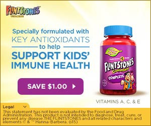 Print out: Coupon: $1.00 OFF any Flintstones Multivitamin or Supplement