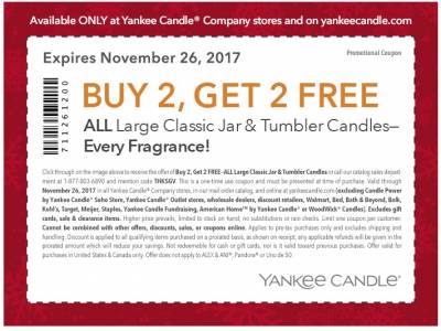 Coupon - Buy 2 Get 2 Free All Large Classic Jar and Tumbler Candles