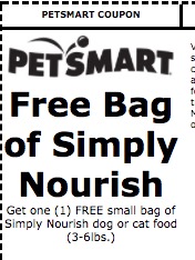 Coupon - Free Bag of Simply Nourish at Petsmart