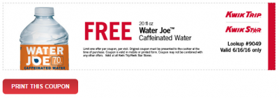 Coupon - Free Caffeinated Water 