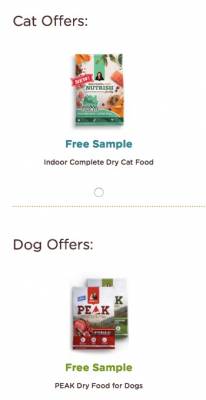 Coupon - Free Sample of Nutrish Cat Food and Dog Food