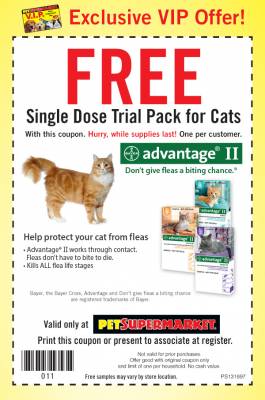 Coupon - Free Single Dose Trial Pack for Cats