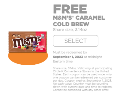 Coupons at Circle K - FREE M&M'S® CARAMEL COLD BREW