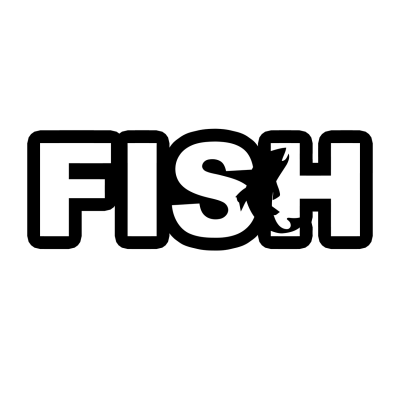  Fish Catch Logo Classic Sticker (White Logo)