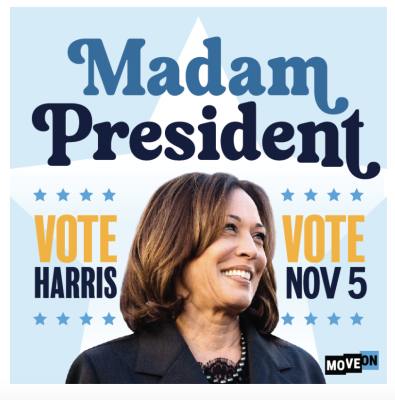 free “Madam President” sticker