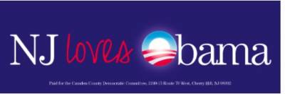 Free 'NJ Loves Obama' Sticker