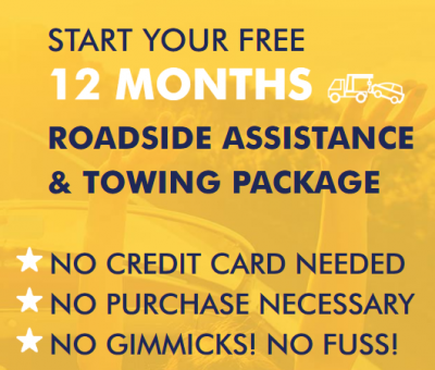 FREE 12 MONTHS  ROADSIDE ASSISTANCE & TOWING PACKAGE