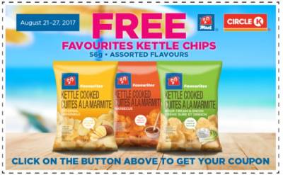 Free 56g Favourites Kettle Chips (Aug 21 to 27 2017)