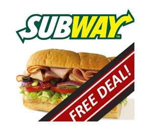 In Store; Free 6 inch Subway Sub