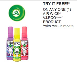 Free AIR WICK® V.I.POOTM/MC PRODUCT (After mail-in rebate)