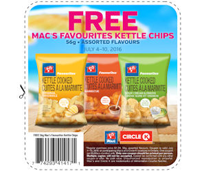 Coupon: Free Bag of Mac's Favourites Kettle Chips