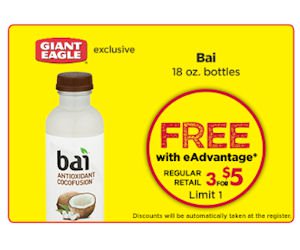 Load up: Free Bai Drink at Giant Eagle 