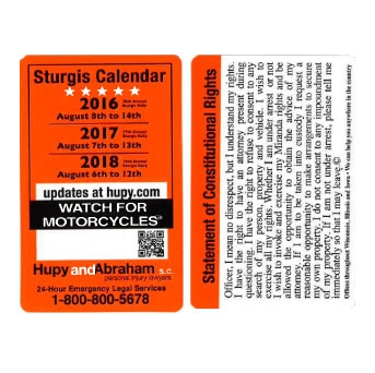 Request Free Bikers’ Rights & Sturgis Calendar Card 