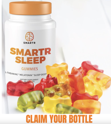 free bottle of our SMARTR Sleep Gummies