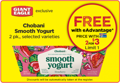 Load up: Free Chobani Smooth Yogurt at Giant Eagle