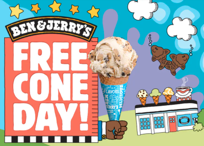 Free Cone Day at Ben & Jerry on April 8, 2025!