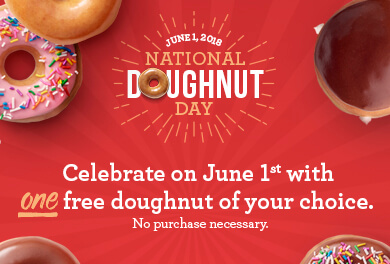 Free Doughnut @ Krispy Kreme on June 1st