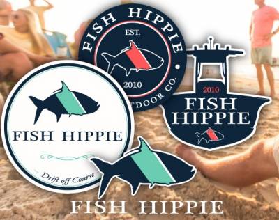 Free Fish Hippie Stickers