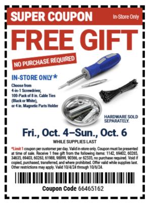 Free Gift at harbor freight