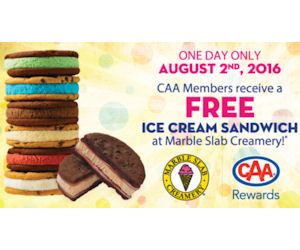 Score  Free Ice Cream Sandwich at Marble Slab 