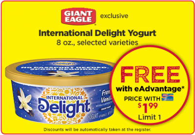 Load up: Free International Delight Yogurt