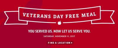 Free Meal at Applebee's on Veterens Day