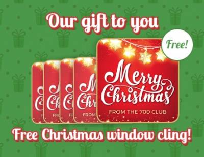 Free Merry Christmas Window Cling