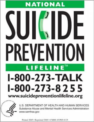 Free National Suicide Prevention Lifeline magnet