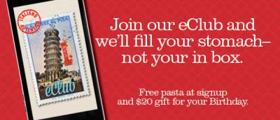 FREE Pasta Dish from Buca di Beppo