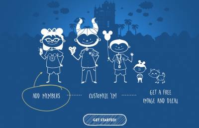 free printed decal Disney Parks stick figure