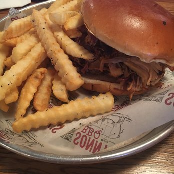 Text: Free Pull Pork Sandwich Coupon At Sonny’s BBQ Locations