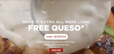 Free Queso at Chipotle