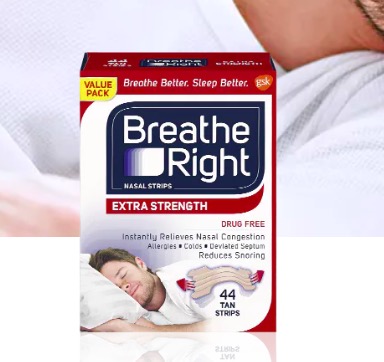 free sample of Breathe Right® nasal strips.