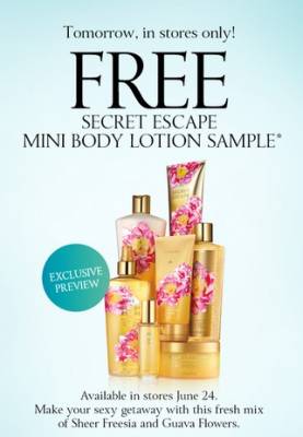 Free Sample of Mini Body Lotion at Victoria's Secret