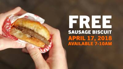 In Store: Free Sausage Biscuit From Hardees