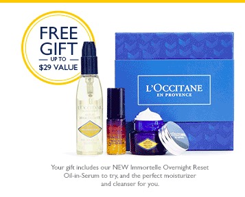 free skincare gift at your local L'OCCITANE boutique