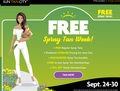 Free Spray Tan at Sun Tan City