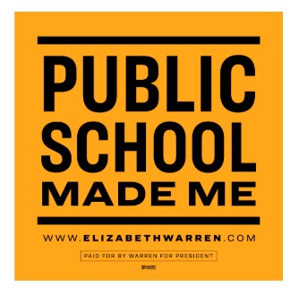 Free Sticker from Elizabeth Warren - Public School Made Me