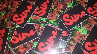 Request Free Sure Skateboard Stickers