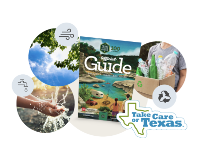 FREE Texas Parks & Wildlife "Texas State Parks: Official Guide" and bumper sticker