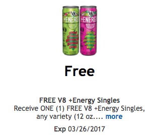 FREE V8 +Energy Singles