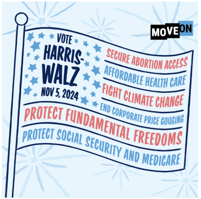 FREE "Vote Harris-Walz" American flag sticker!