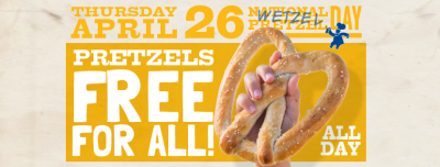 In Store: Free Wetzel's Pretzels On April 26th