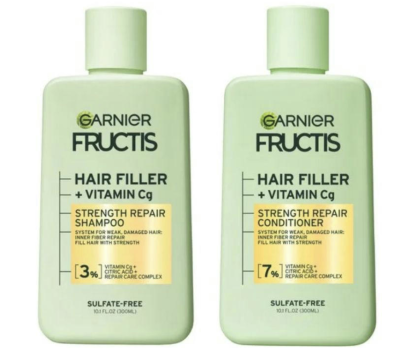 Garnier Fructis Hair Filler + Vitamin Cg Strength Repair Shampoo and Conditioner Complimentary Sample