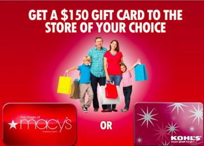 Get a $150 gift card to the store of your choosing