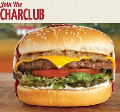 join the CharClub and receive a FREE Charburger