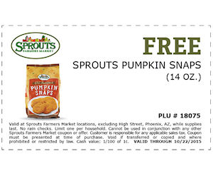 Redeem: Sprouts Pumpkin Snaps-Coupon