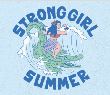 Strong Girl Summer Free Sticker